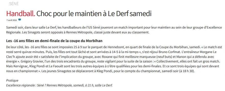 Télégramme - 7 avril 2016